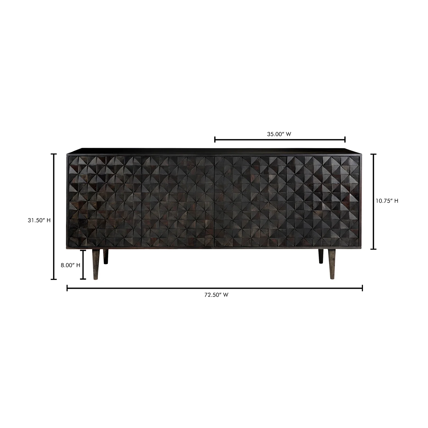 Moe's Home Collection Pablo 4 Door Sideboard Black