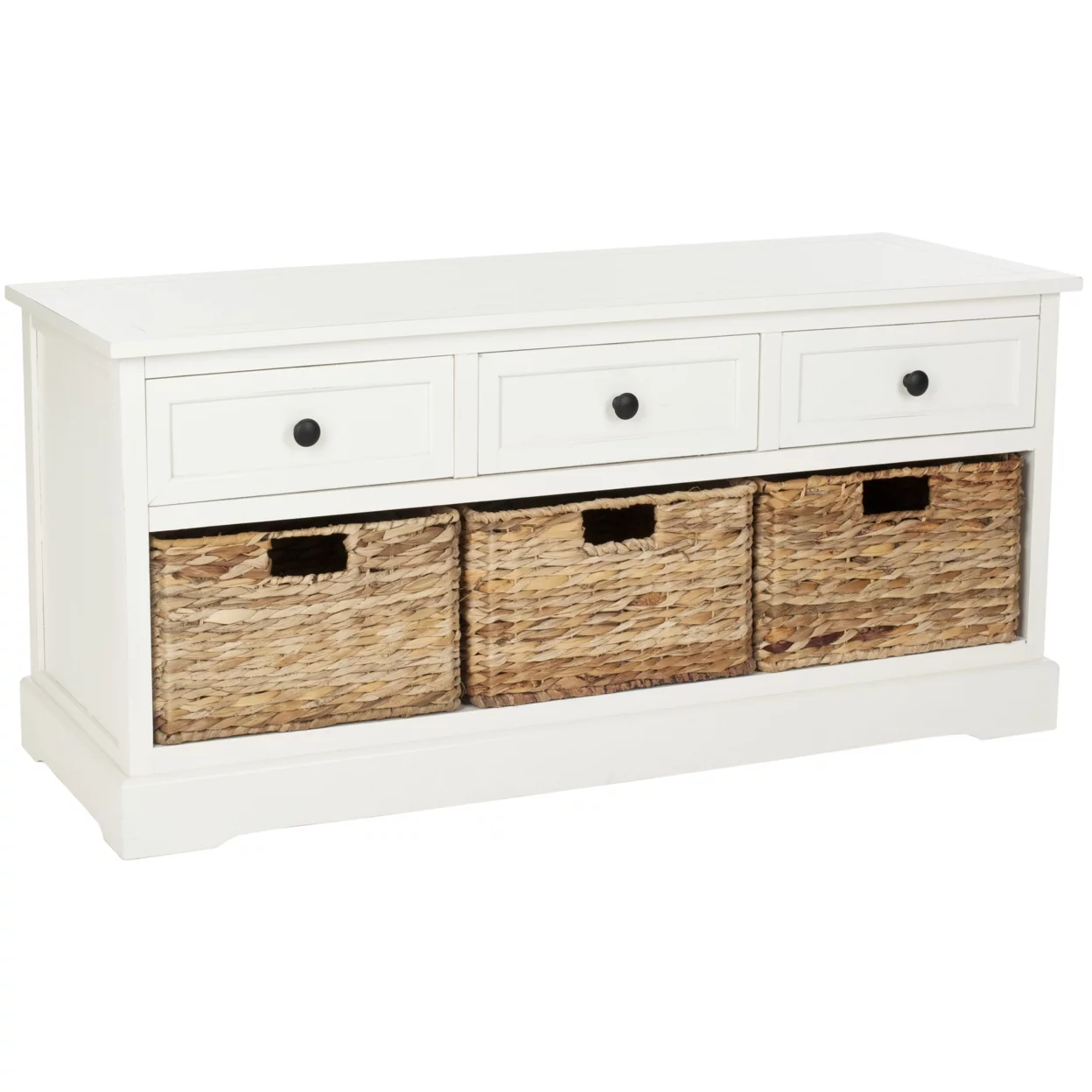 SAFAVIEH Damien 3-Drawer Storage Bench Distressed Cream
