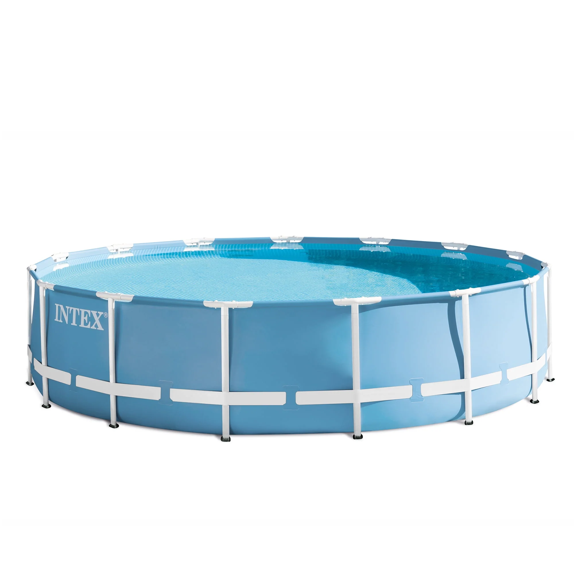 Intex 15 Feet x 48 Inches Prism Frame Swimming Pool Set w/ Ladder, Cover, & Pump
