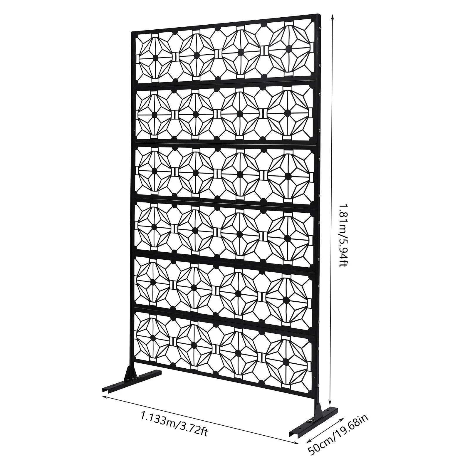 Outdoor Decorative Privacy Screen Panel Steel Garden Flower Pattern Fence for Garden, Yard