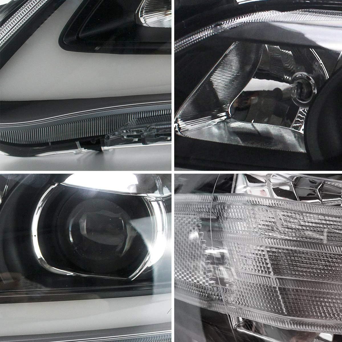 YUANZHENG LED Projector Headlights Compatible for [Toyota Camry 2010 2011] with Sequential Turn Signal DRL LED Light Bars