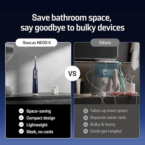Soocas NEOS II - Electric Toothbrush with Water Flosser, Sonic Electric Toothbrush for Adults, Cordless Water Flosser for Travel