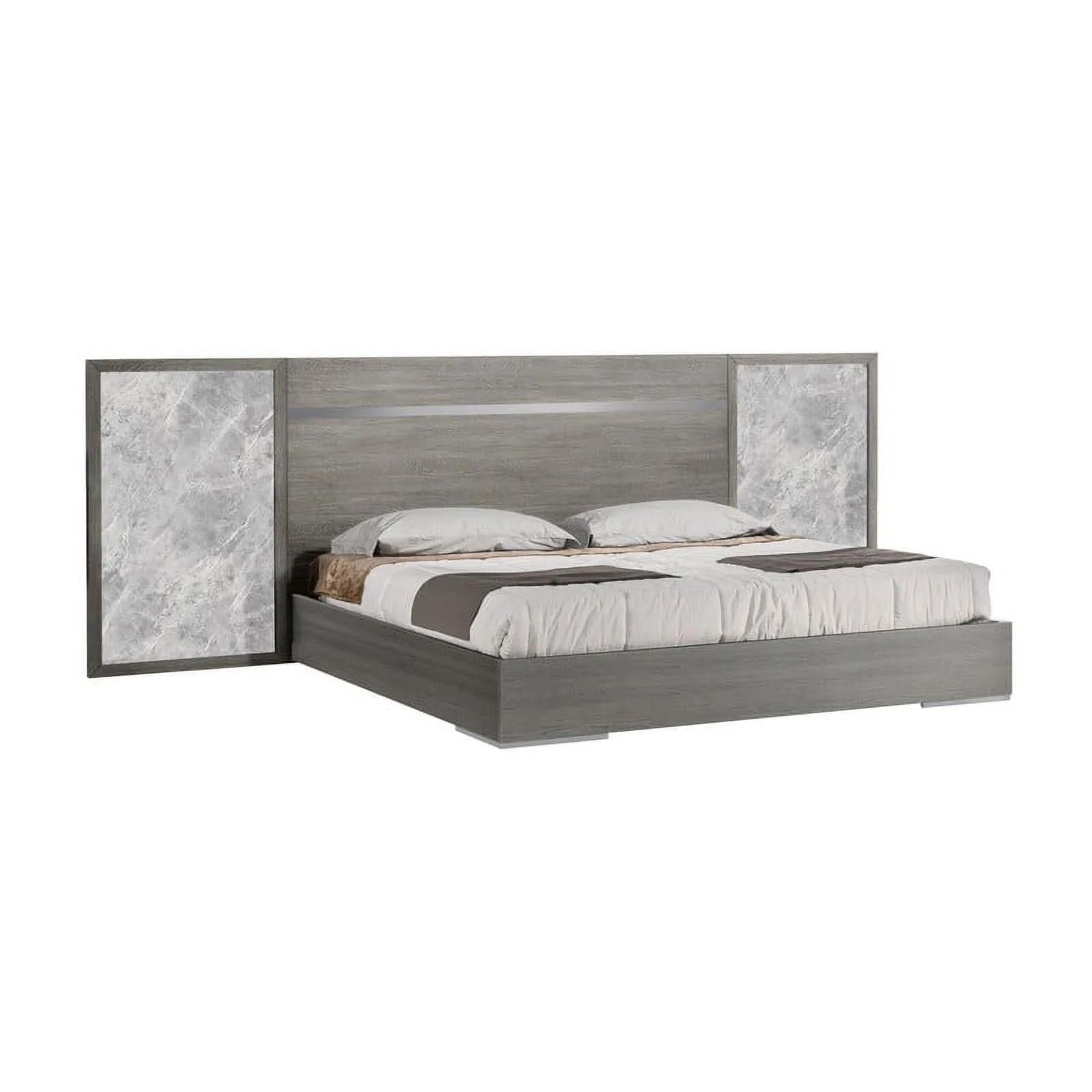 Victoria Premium 3-Piece Bedroom Set, Light Grey Oak Veneer, King Size