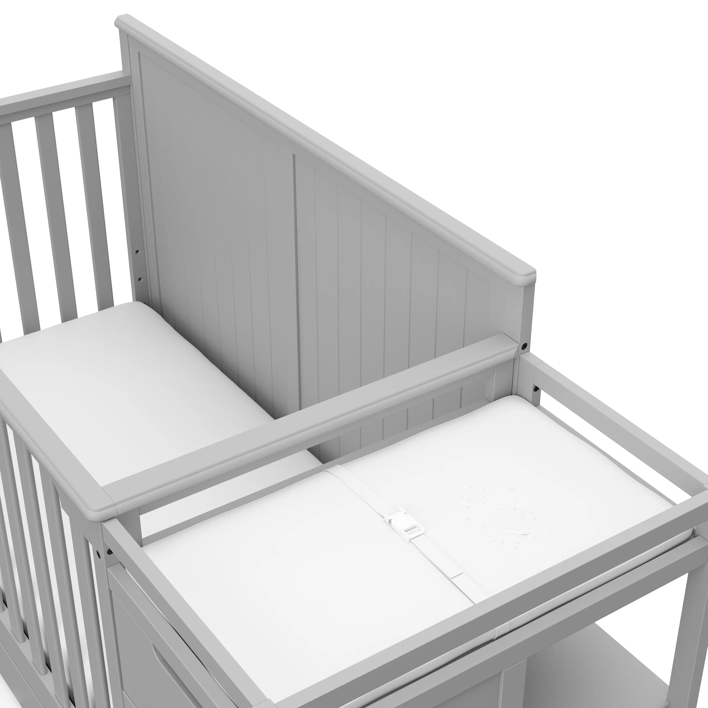 Graco Hadley 5-in-1 Convertible Crib and Changer with Drawer, Pebble Gray - Curated Treasures Market
