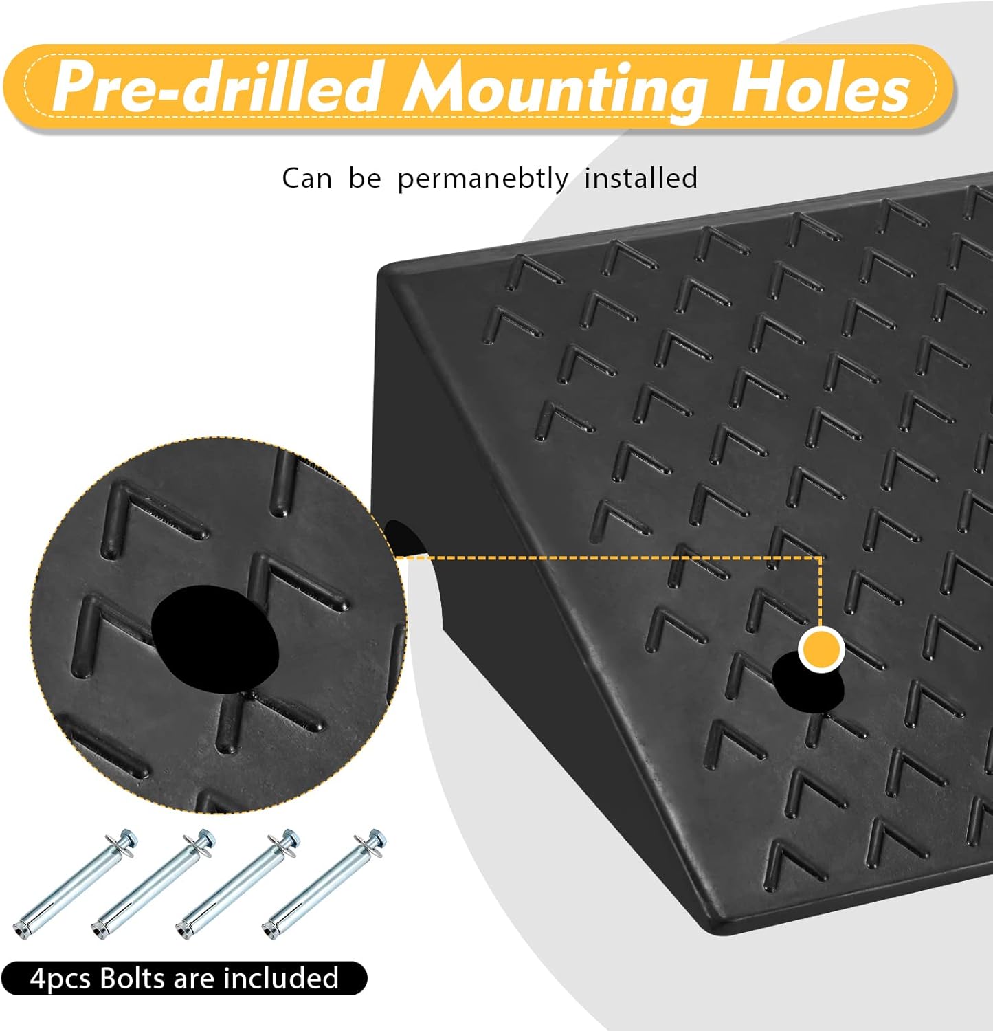 Haddockway 2PCS Rubber Car Curb Ramps