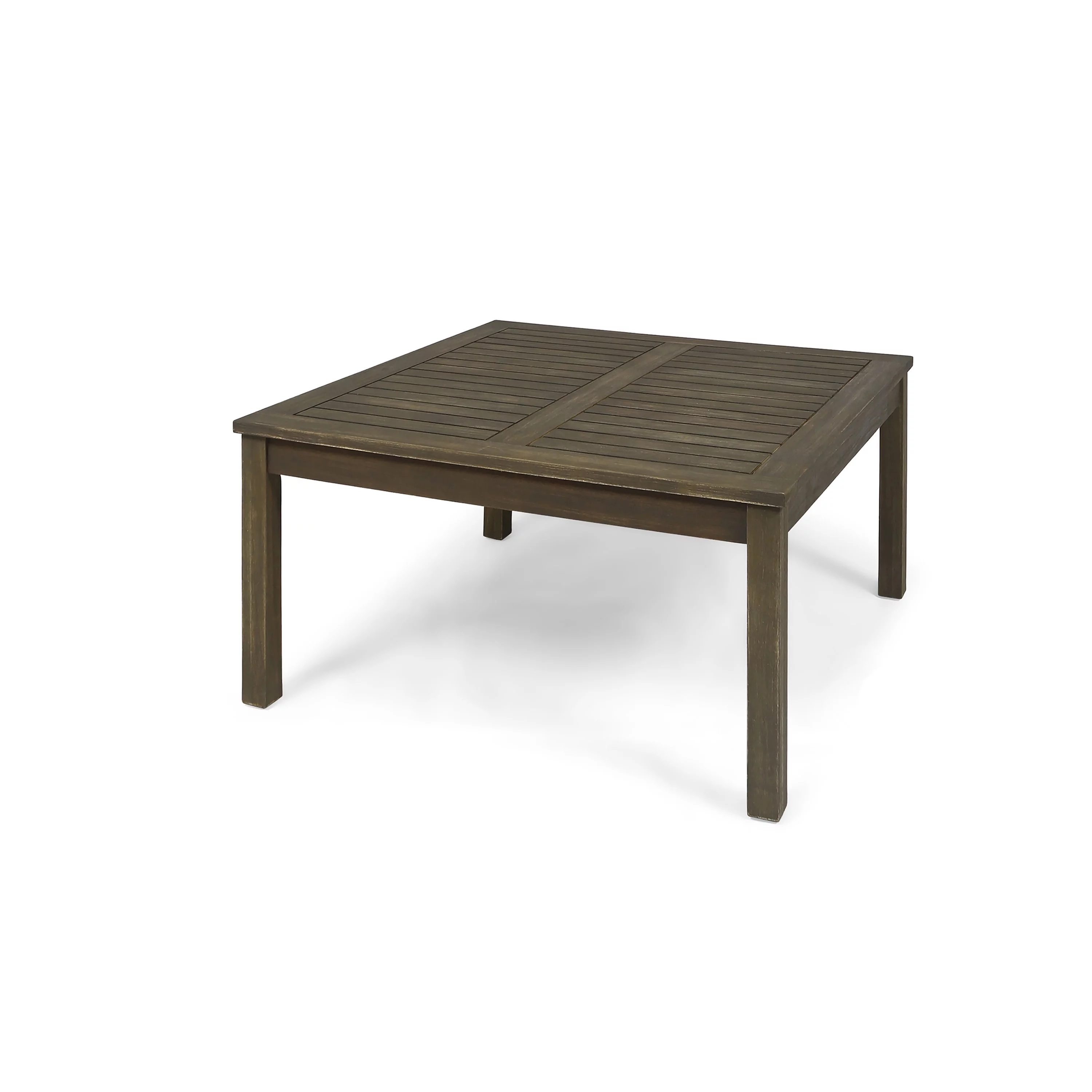 GDF Studio Abena Outdoor Acacia Wood Coffee Table, Gray