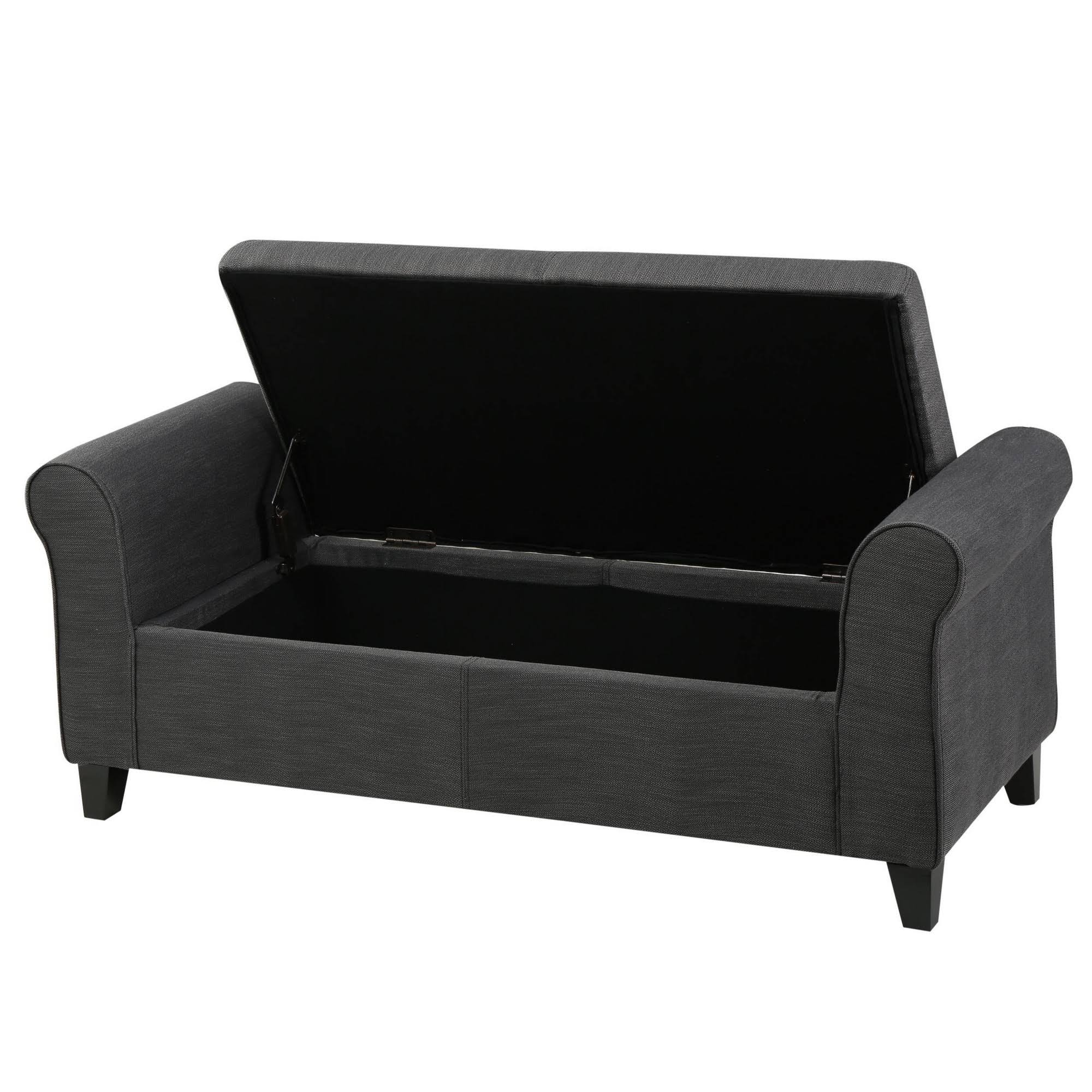 Christopher Knight Home Torino Fabric Storage Ottoman Bench, Grey