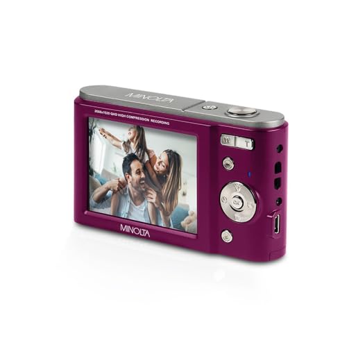 Minolta MND20 44MP Digital Camera &ndash; 2.7K Ultra HD Video, 16X Digital Zoom, Anti-Shake Stabilization, Time Lapse, Face Detection
