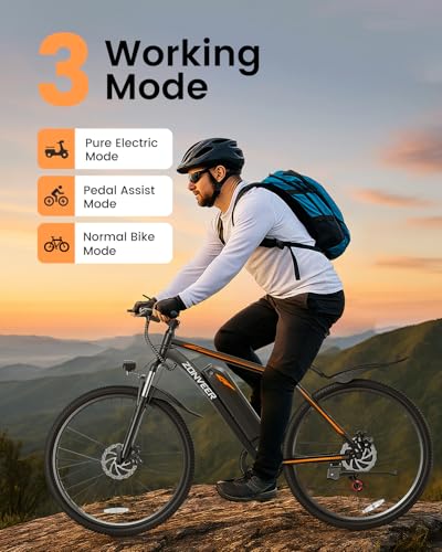 Electric Bike for Adults with 26'' Peak 500W Brushless Motor Ebike, 20MPH 40Miles Commuting Electric Mountain Bike with 360Wh Removable Battery