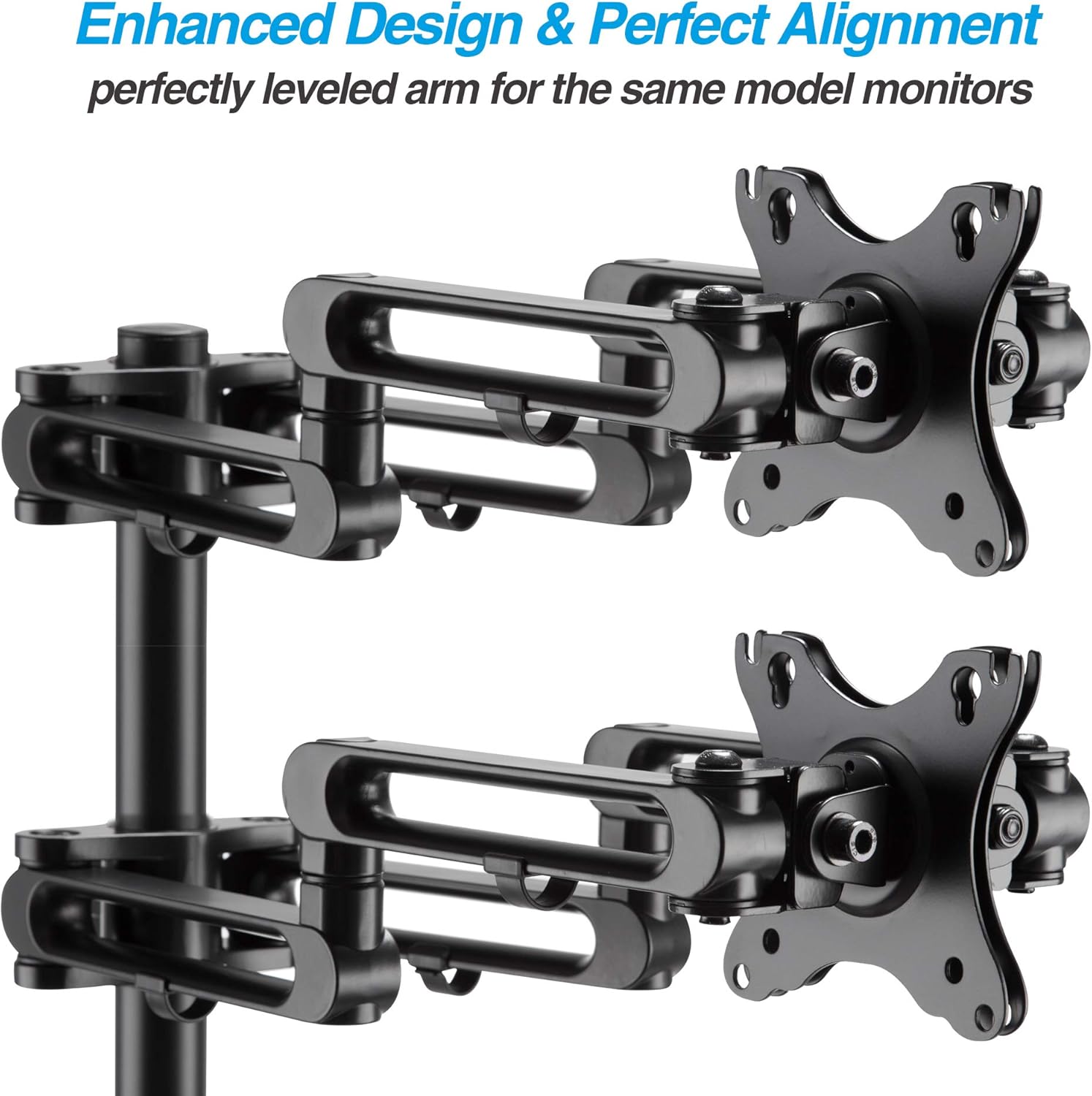 AVLT Quad 32" Monitor Desk Stand - Mount Four 17.6 lbs Computer Monitors on 4 Articulating Adjustable Arms