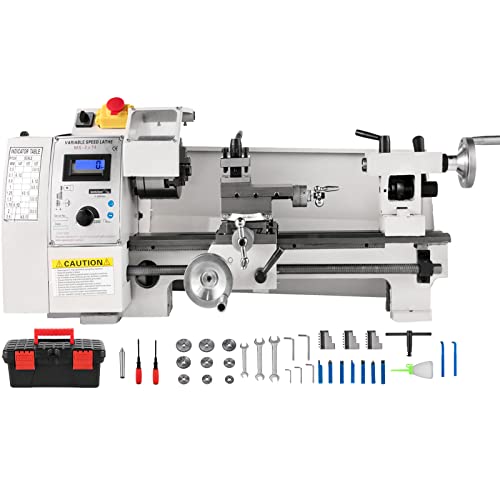 VEVOR Mini Metal Lathe - 8"x14", Variable Speed 2250 PRM, 650W Precision Lathe for Various Metal Types