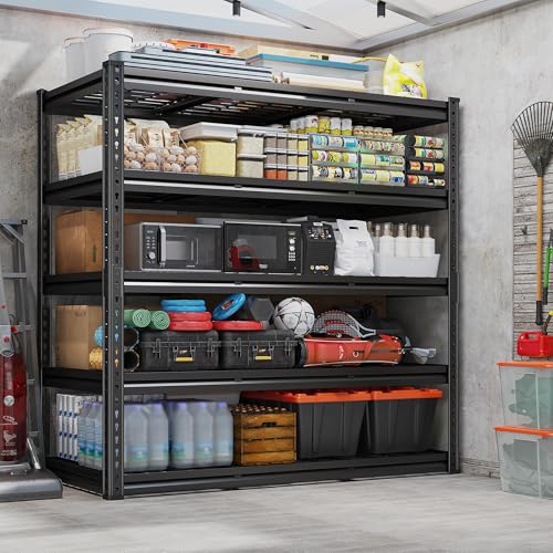 REIBII 48" W Garage Shelving 3000LBS Metal Shelving Heavy Duty Storage Shelves Adjustable Metal Shelf Industrial Pantry Shelves for Warehouse Garage