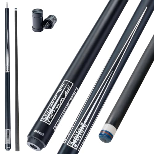 CRICAL Carbon Fiber Pool Cue Stick 58" Billiard Cue Sticks Professional Low Deflection Pool Sticks with 3/8 * 8 Pin Joint and 12.5mm Tip
