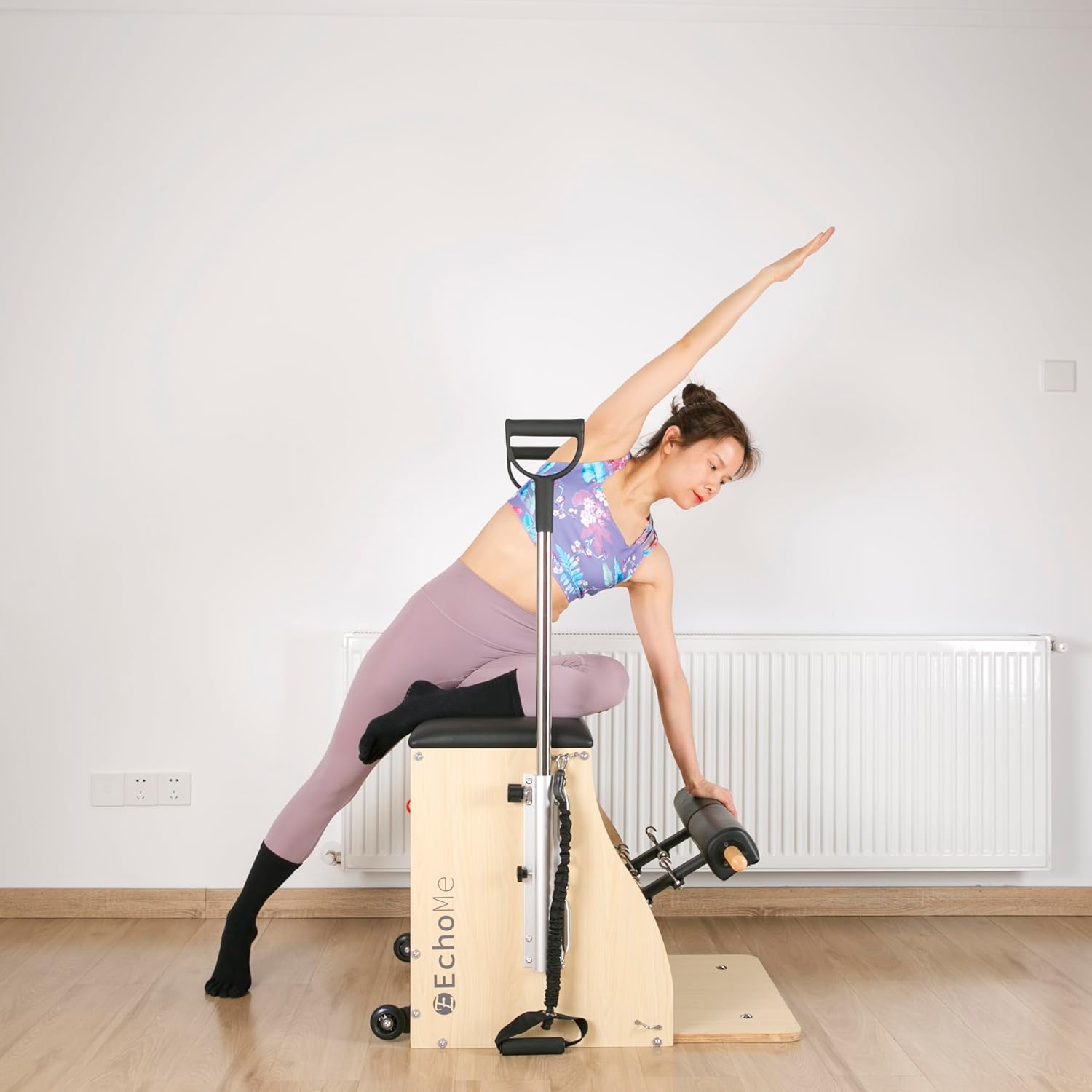 Plates Combo Chair with Handles, Split-Pedal Stability Pilates Chair,Yoga Fitness Trainer, Pilates Reformer Machine