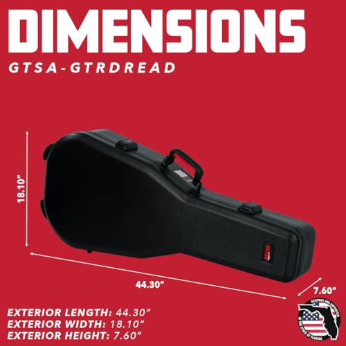 Gator Cases Molded Flight Case for Strat/Tele Style Electric Guitars with TSA Approved Locking Latch, (GTSA-GTRELEC)
