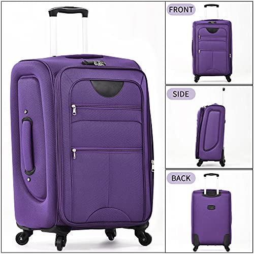 Merax Suitcase Set Softside 3-Piece Expandable Luggage with TSA Lock Spinner Wheels Lightweight Upright Luggage with Travel Bag(22/26/30 IN
