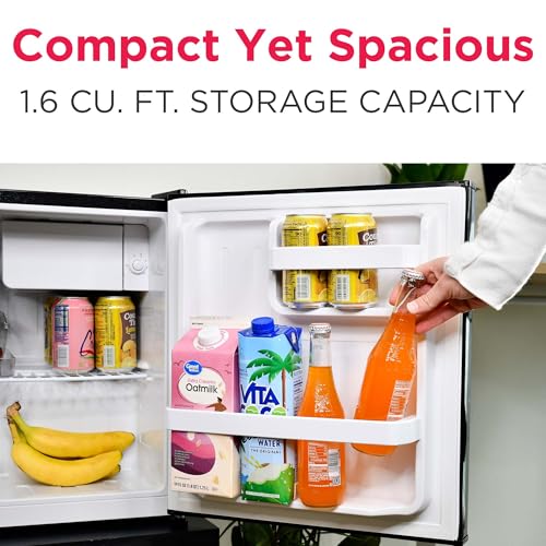 Frigidaire EFR176 Retro Compact Fridge with Chiller Mini Refrigerator with Built-in Bottle Opener for Office, Bedroom, Dorm Room or Cabin