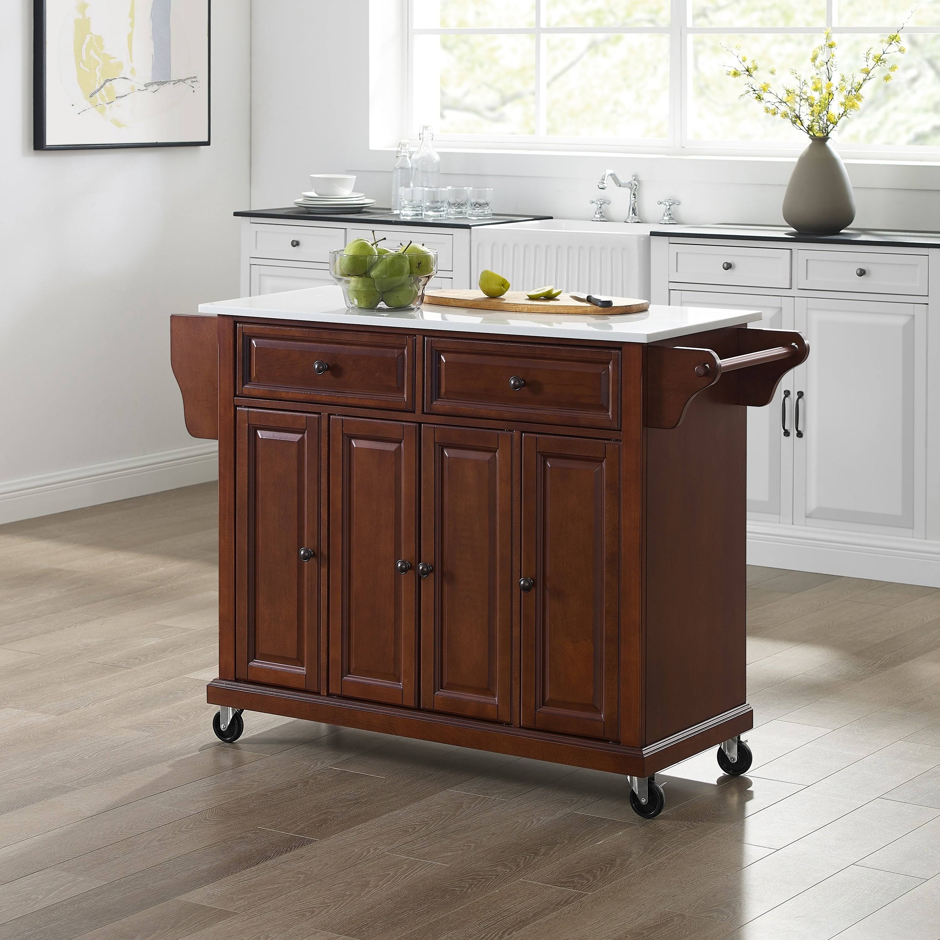 Full Size Granite Top Kitchen Cart Mahogany - Crosley