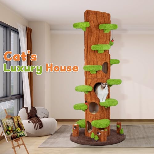 Luxury Cat Tree Tower for Indoor Cats,88.6" Tall Cat Tree