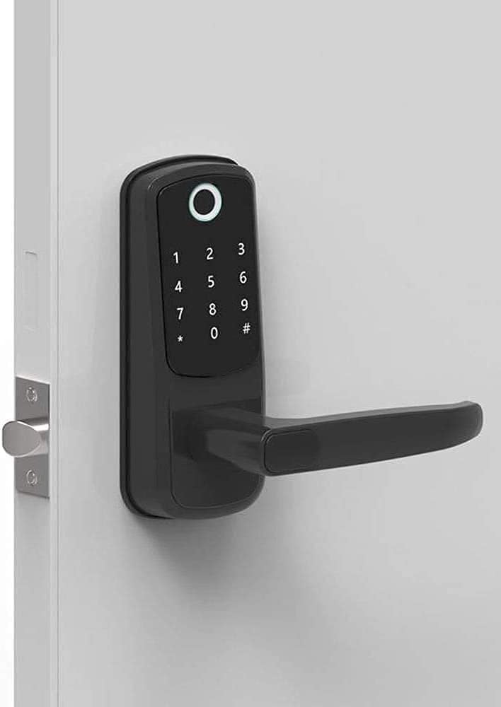 Keyless Entry Door Lock, Gimkok 5-in-1 Fingerprint Door Lock with Reversible Handle, Door Lock with Keypads for Home, Office, House Rental, Use APP