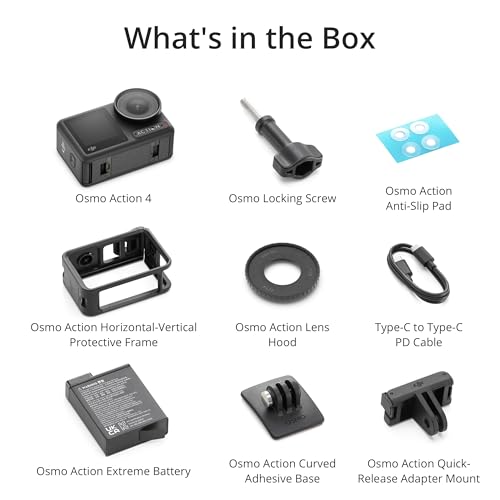 DJI Osmo Action 4 Standard Combo, 4K/120fps Waterproof Action Camera with a 1/1.3-Inch Sensor, Stunning Low-Light Imaging
