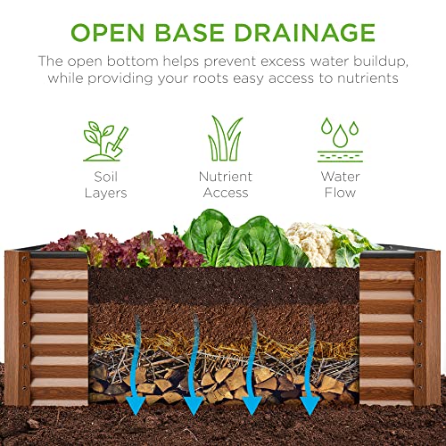 Best Choice Products 8x4x2ft Outdoor Metal Raised Garden Bed, Deep Root Planter Box for Vegetables, Flowers, Herbs