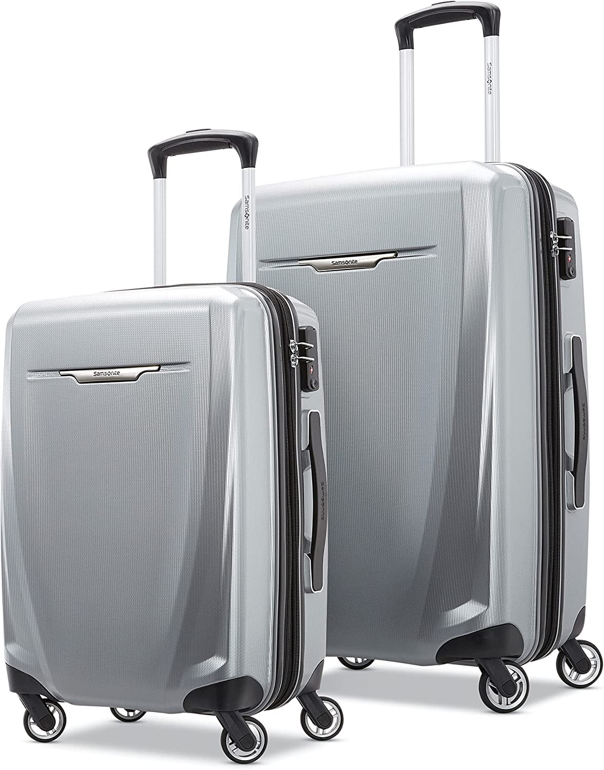 Samsonite Winfield 3 DLX Hardside Luggage with Spinners, 2-Piece Set (20/25), Silver 2-Piece Set (20/25) Silver