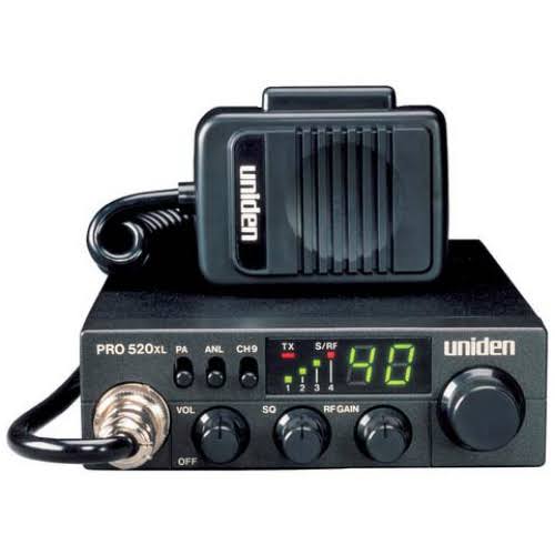 Uniden PRO520XL CB Radio w/ Front Mount Coiled Cord Mic u0026 LED Indicators