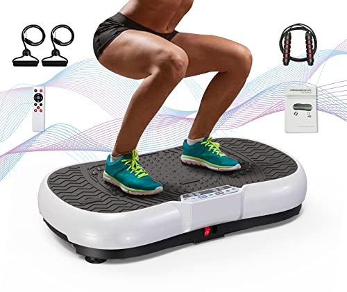 Vibration Plate Exercise Machine for Weight Loss – 100-Speed Platform with Bluetooth Speaker, Remote & Bands
