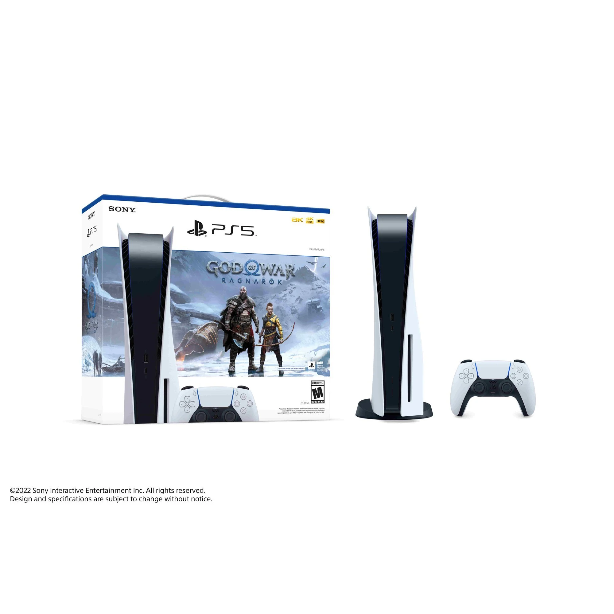 PlayStation 5 Disc Edition God of War Ragnarok Bundle with Horizon Zero Dawn and Mytrix Controller Charger