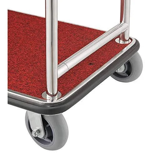 Best Value Silver Stainless Steel Bellman Cart Curved Uprights 6x22 Rubber Casters 985118SL