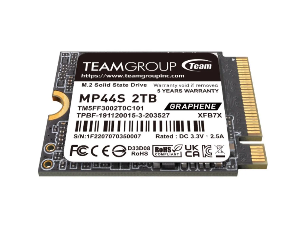 Team Group 2TB Internal SSD, MP44S M.2 2230, PCIe 4.0 x4 with NVMe, STEAM Deck Compatible TM5FF3002T0C101