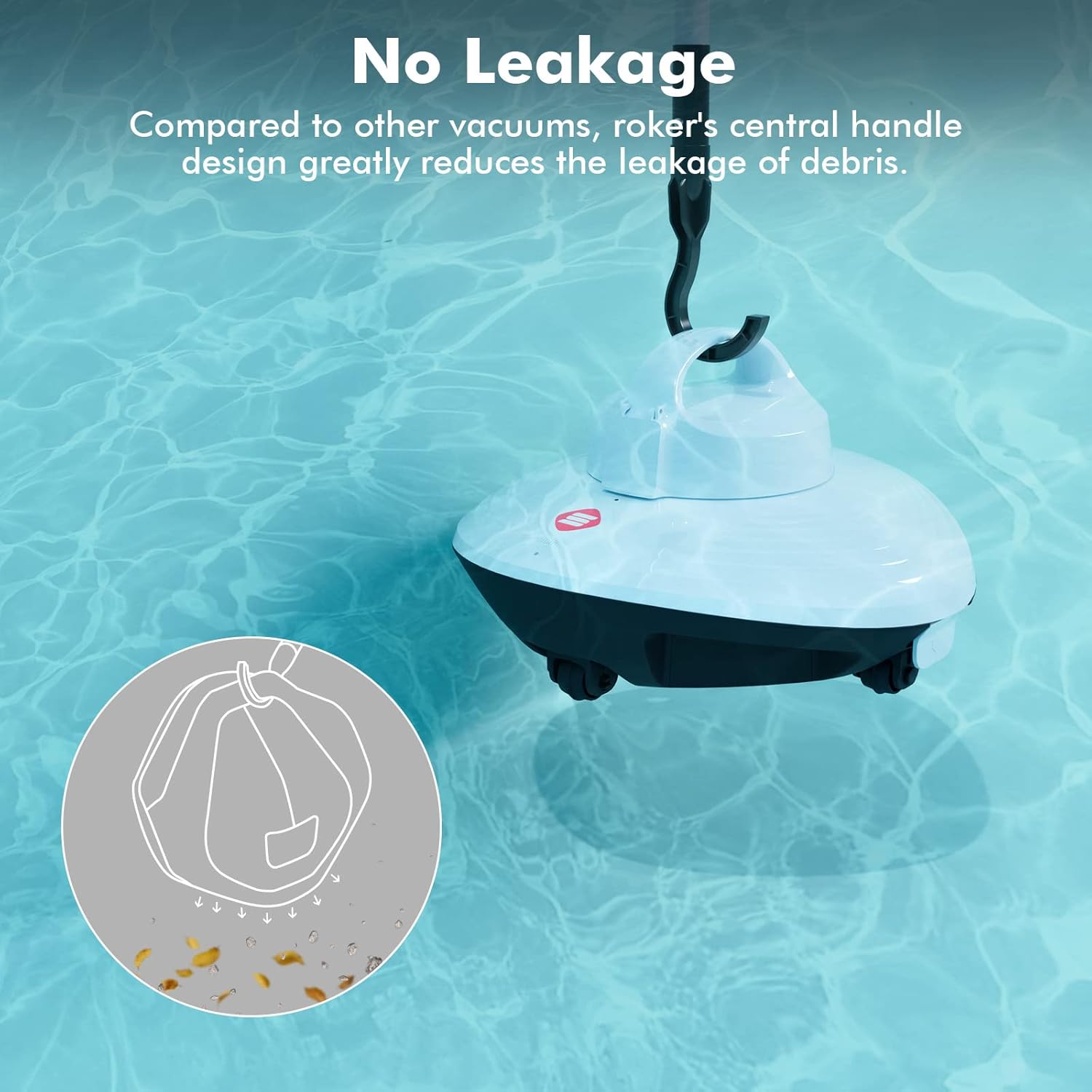 HYDRUS Robotic Cordless Pool Vacuum Cleaner with Brushless Motor,Powerful Pool Robot for Above Ground Pools, Up to 90 Mins Runtime, Self-Parking