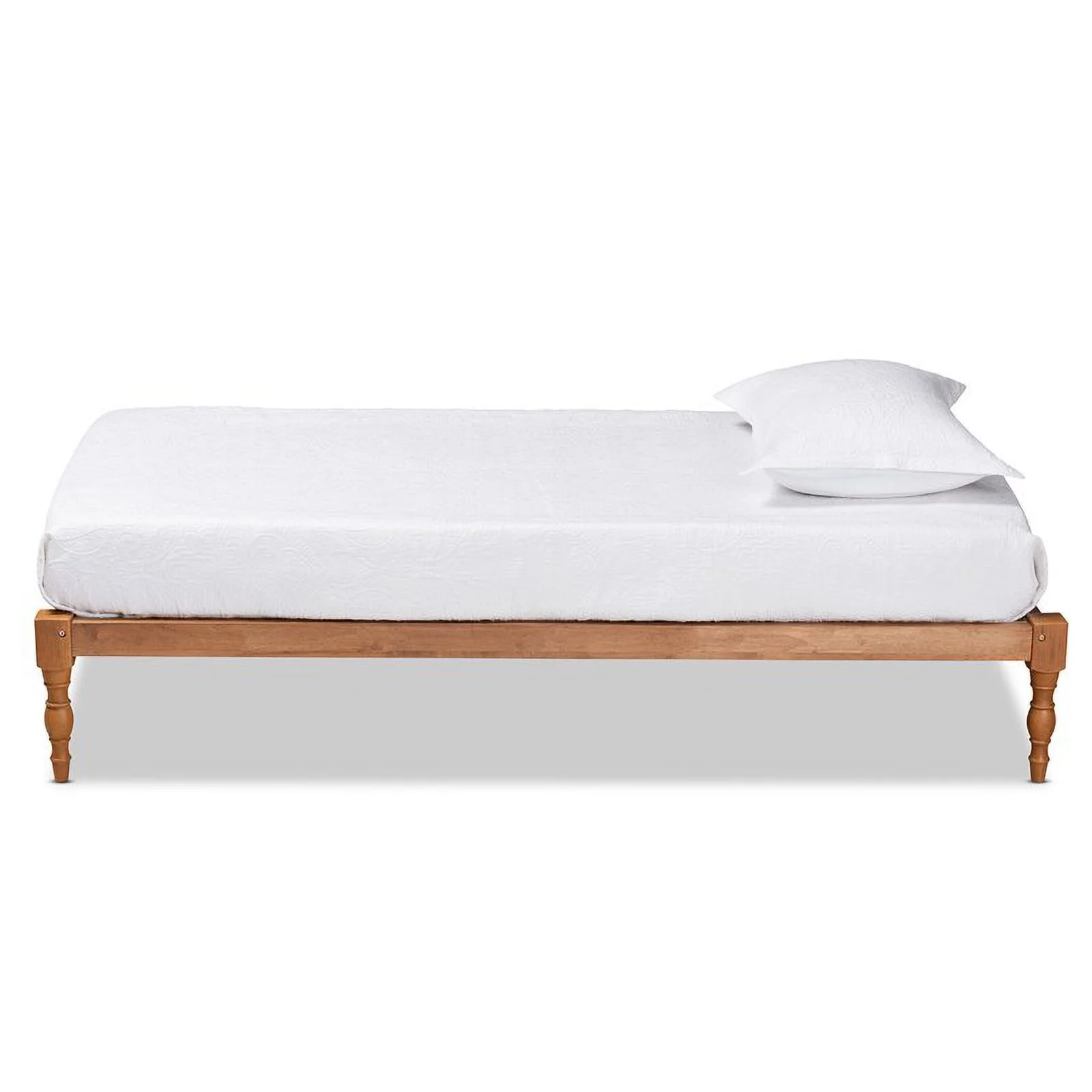 Bowery Hill Walnut Brown Finished Wood Twin Size Platform Bed Frame