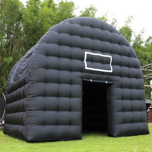 Large Black Inflatable Tent(15x15x14FT) Includes Blower Square Gazebo Event Room Large Inflatable Party Tent for Backyard,Outdoor EventsParties