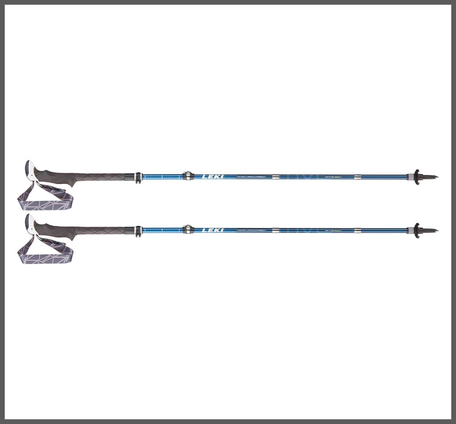 Leki Micro Vario Carbon Antishock Trekking Poles White Blue Lime Green