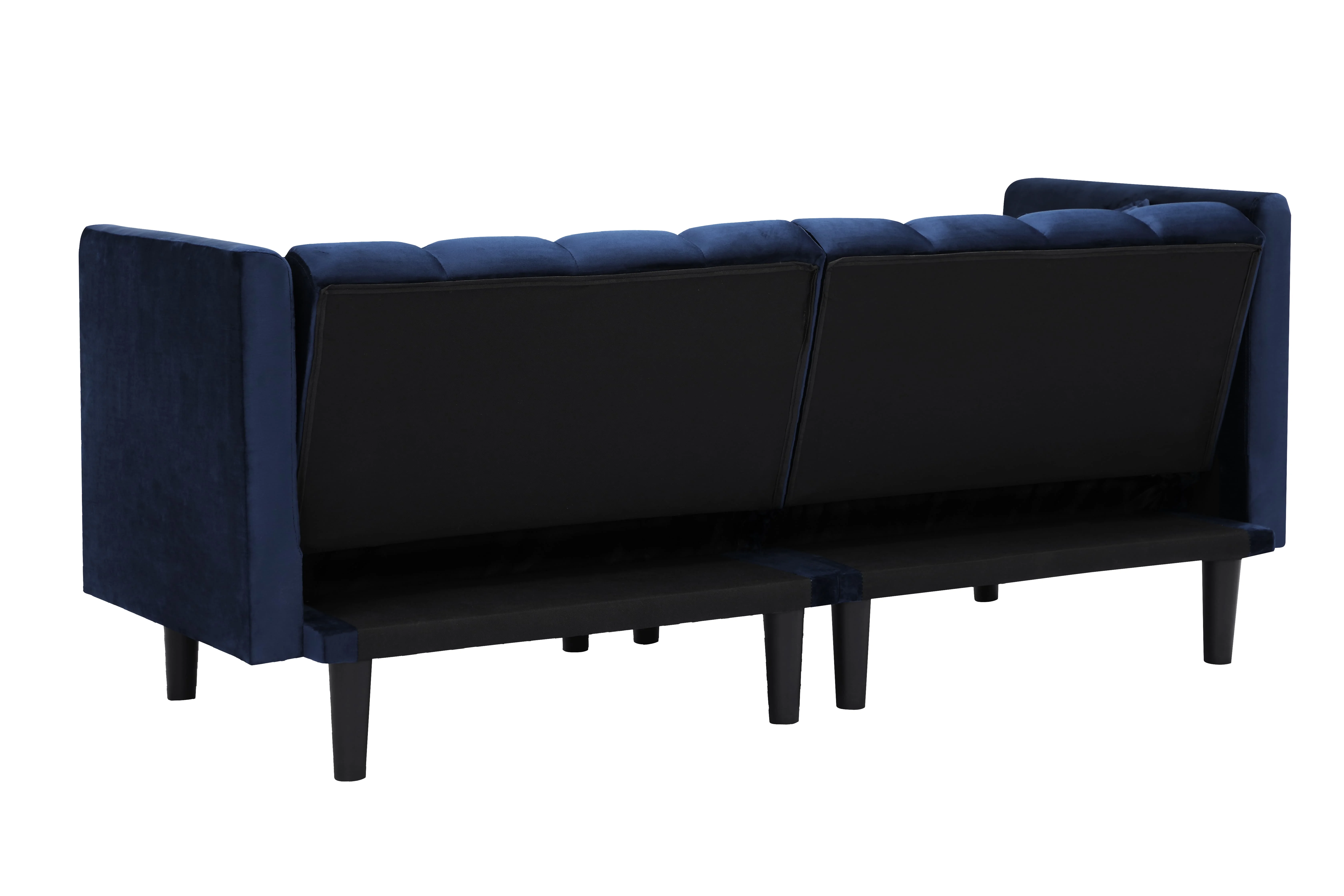 BSHTI Futon Sofa bed, Upholstered with velvet fabric, which is soft and comfortable converted into a sleeping bed