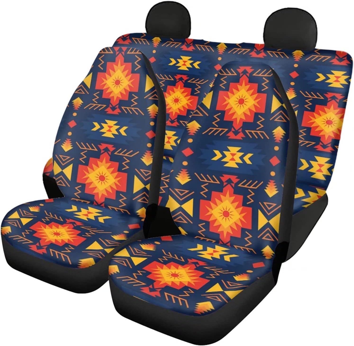 SEANATIVE Stretchy Car Seat Cover Camo Forest Deer Universal Car Interior Seat Cover Machine Washable Anti-Slip Front and Rear Bench Back Seat Cover