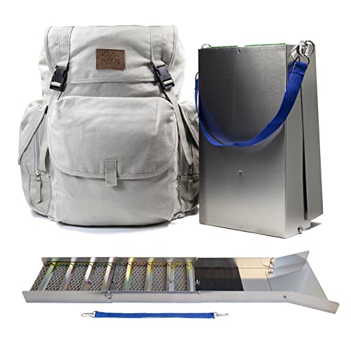 ASR Outdoor Deluxe 50" Aluminum Folding Sluice Box Gold Prospecting Kit, Green