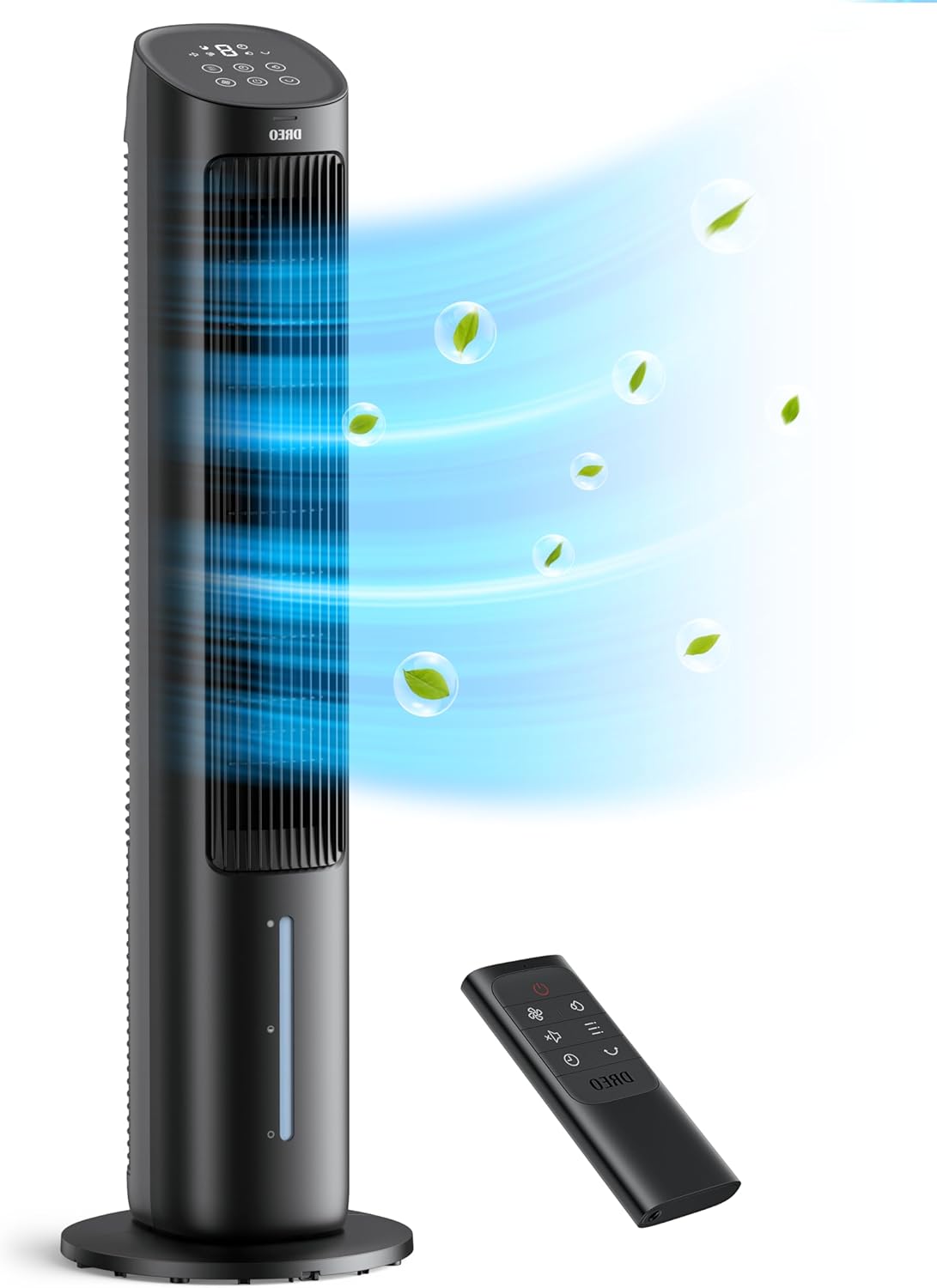 Dreo Evaporative Air Cooler, 40” Cooling Fan 2023 Upgrade with 80° Oscillating, Removable Water Tank, Ice Packs, Remote Control, 4 Speeds, 7H Timer