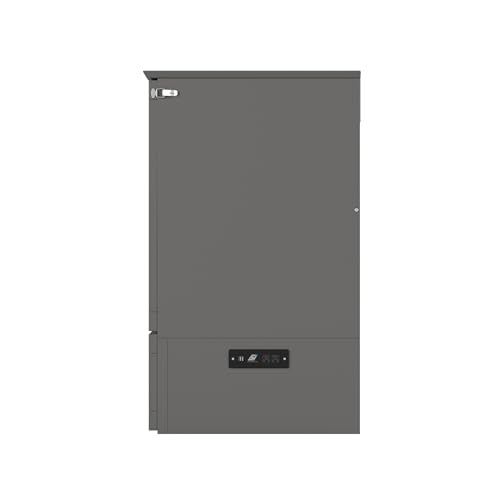 AFI Southampton Queen Murphy Bed Chest with Mattress, Storage, and Built-in Charger in Grey