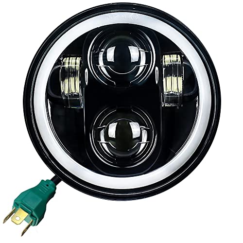 Eagle Lights 8900CH 5 3/4" LED Headlight with White Halo Ring for Harley Davidson and Indian Motorcycles - Generation II/Chrome Kit
