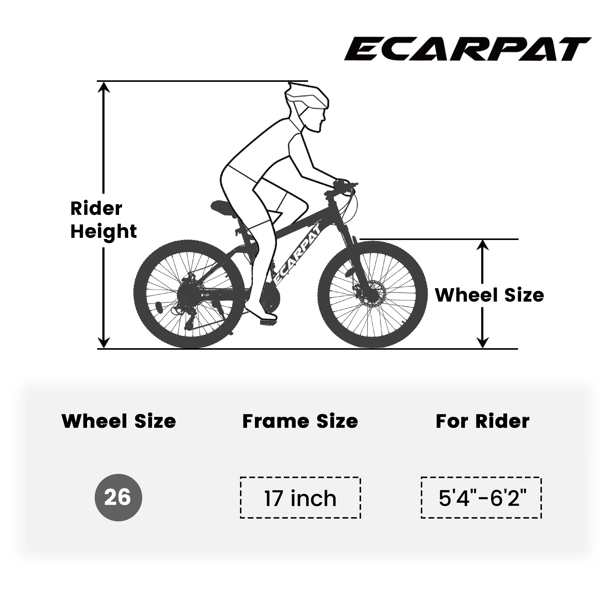 Ecarpat 26 Inch Fat Tires Mountain Bike, 4-Inch Wide Wheel, 21-Speed Disc Brakes, Mens Womens Trail Beach Snow Commuter City Mountain Bike