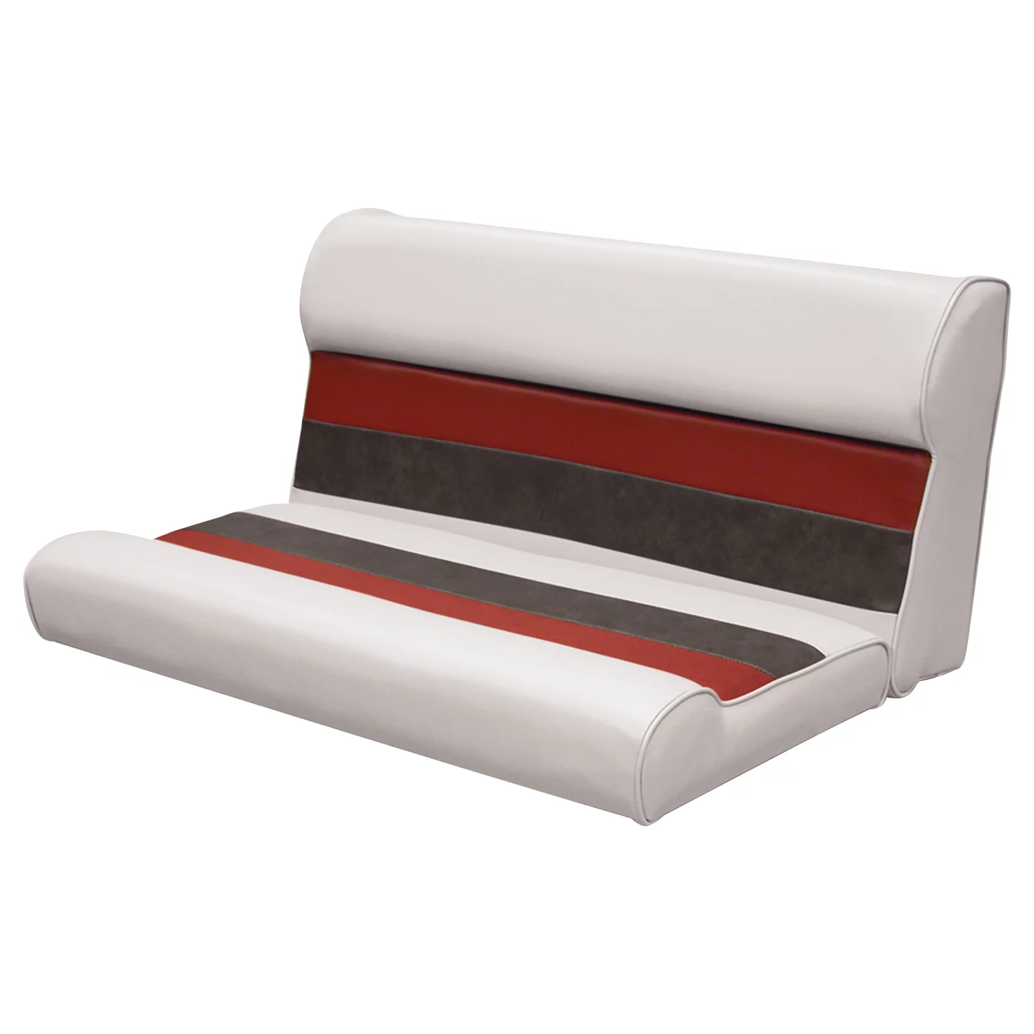 Wise 8WD100-1009 Deluxe Series Pontoon 37" Bench Seat and Backrest Cushion Set Only, Color: White/Red/Charcoal