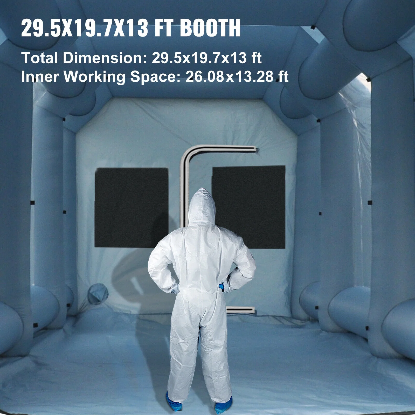 Painting Tent Workstation Inflatable Spray Paint Booth 30x20x13FT with 2 Blowers 950W and 350W