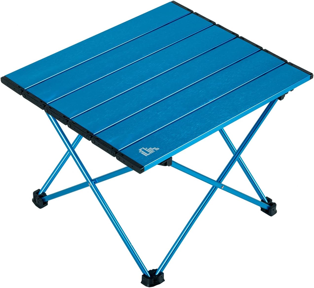 iClimb Ultralight Compact Camping Alu. Folding Table with Carry Bag, Two Size (Black - S)