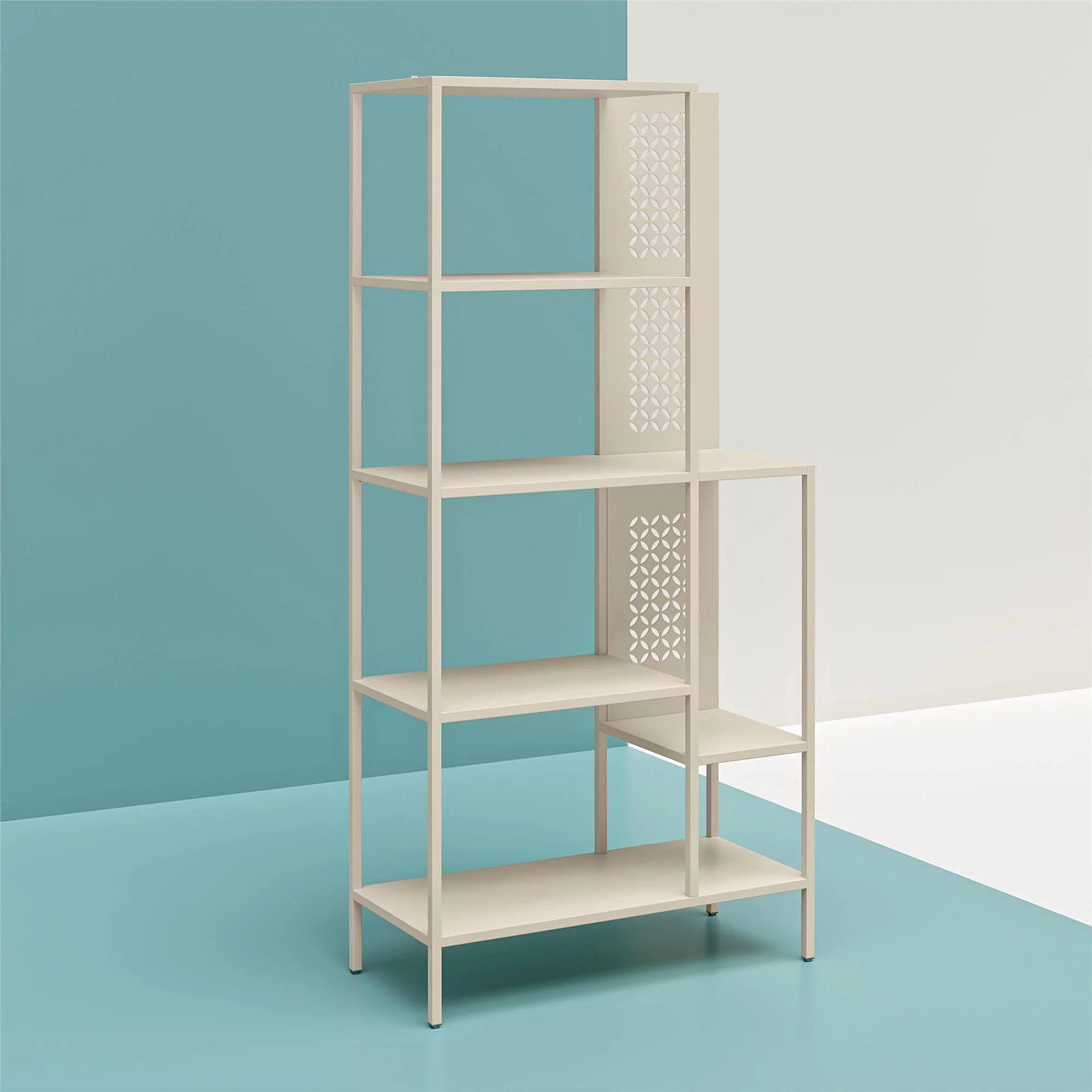Mr. Kate Annie Metal Bookcase, Parchment