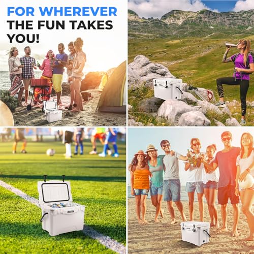 SereneLife Ultra-Tough 45 Quart Rotomolded Cooler Box with Wheels, Holds Upto 56 Cans, Keeps Ice Up to 5 Days