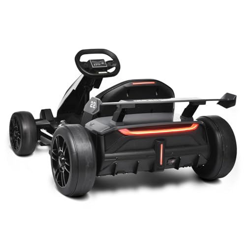 Blitzshark 24V Kids Go Kart 300W Powerful Drift Kart Electric Pedal Kart Outdoor Race Toy, with 2X150W Strong Motor, 7AH Big Battery