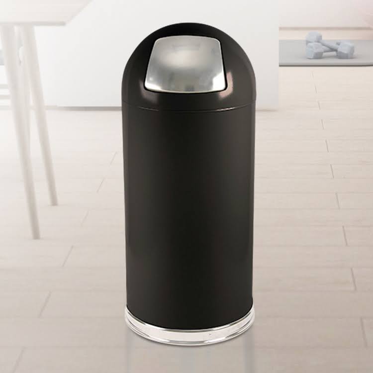 Witt 15 Gallon Push Dome Top Waste Receptacle - Black
